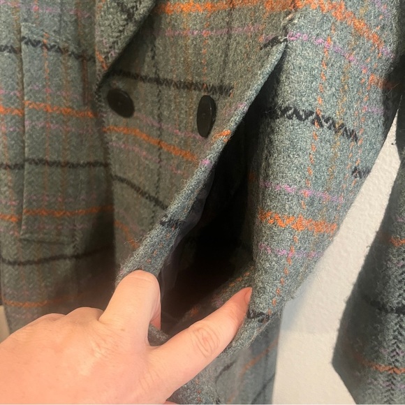 Remain by Birger Christensen Debbie coat heavy check wool blend size 4 gray blue - Picture 5 of 16